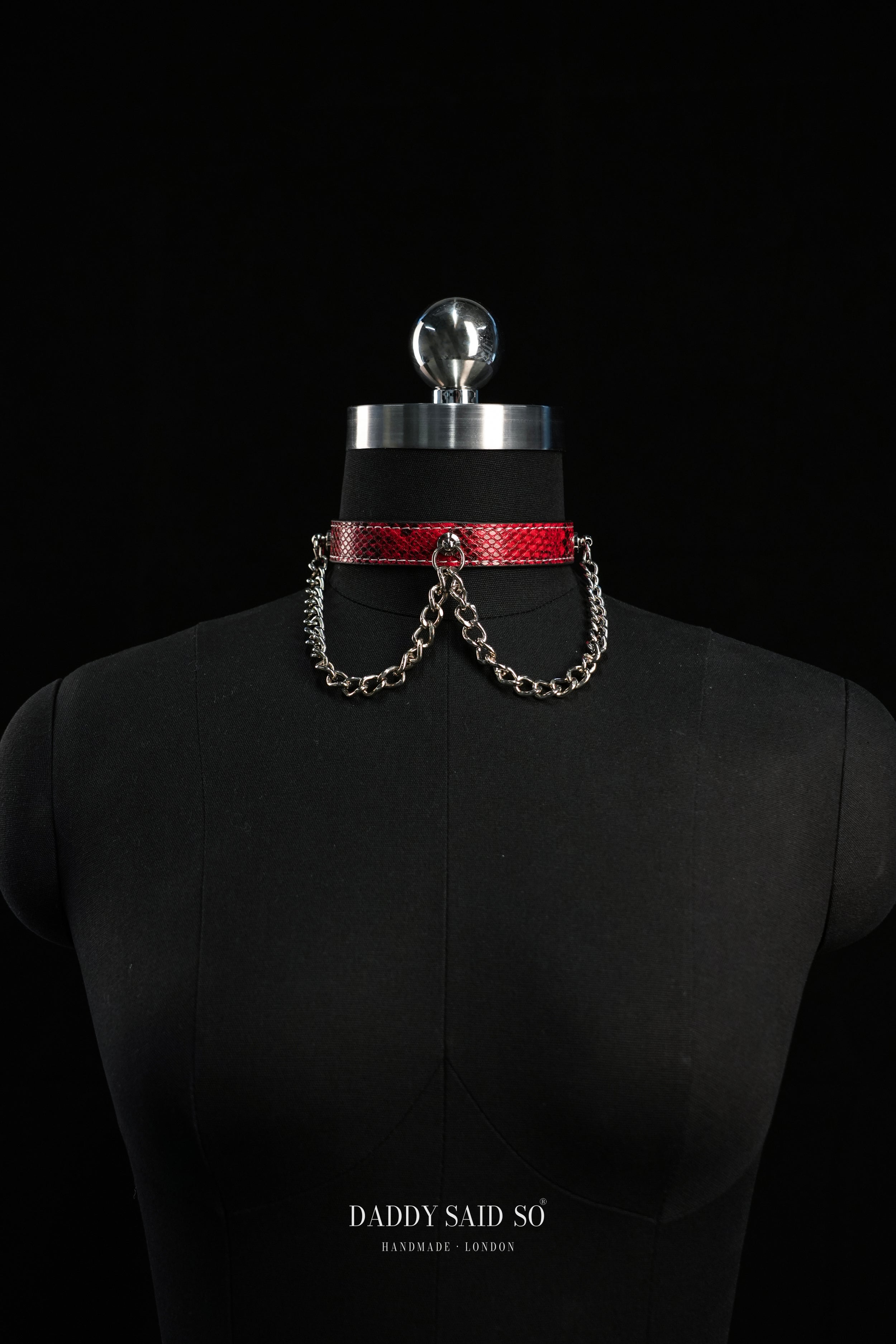Red Double Chain Choker