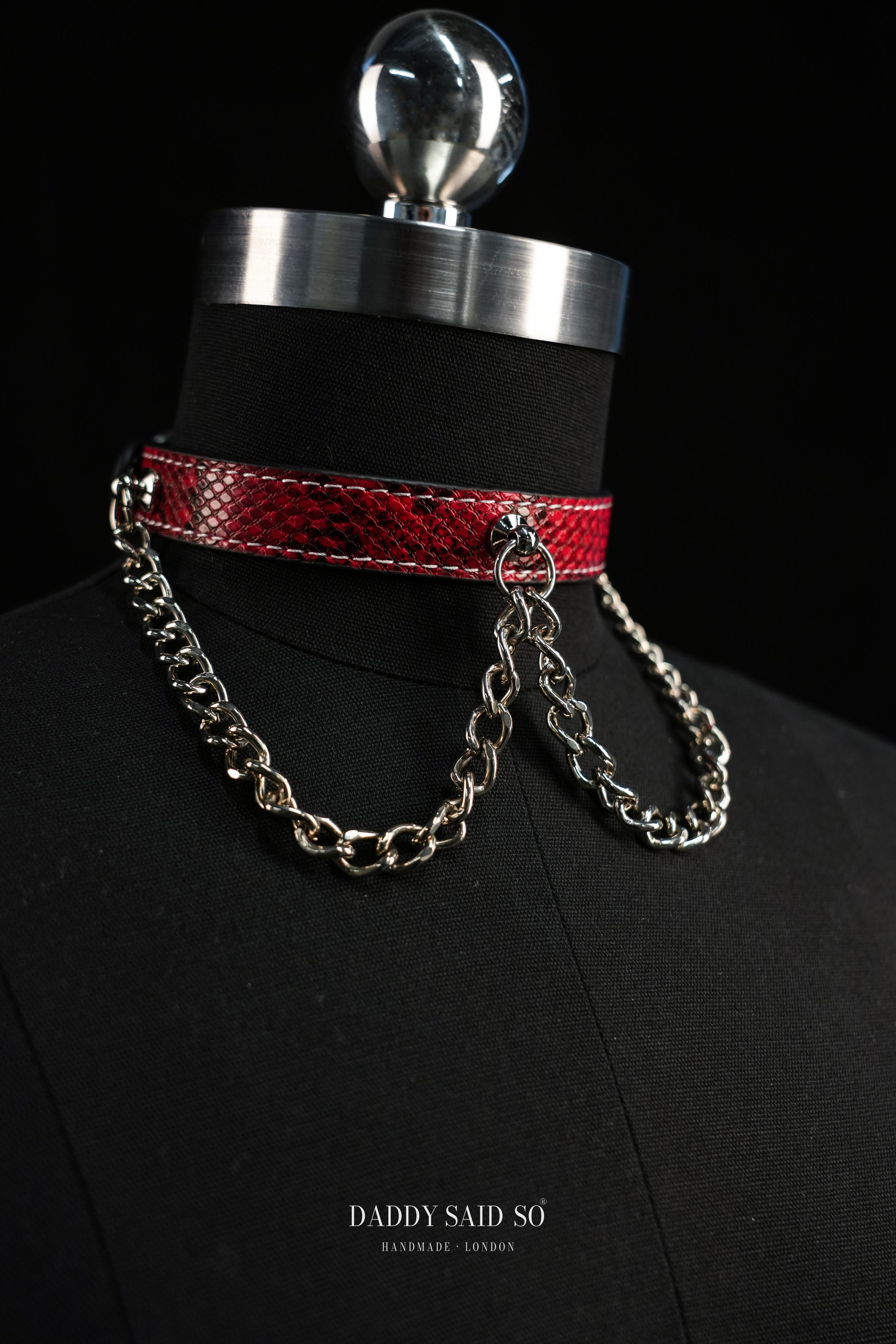 Red Double Chain Choker
