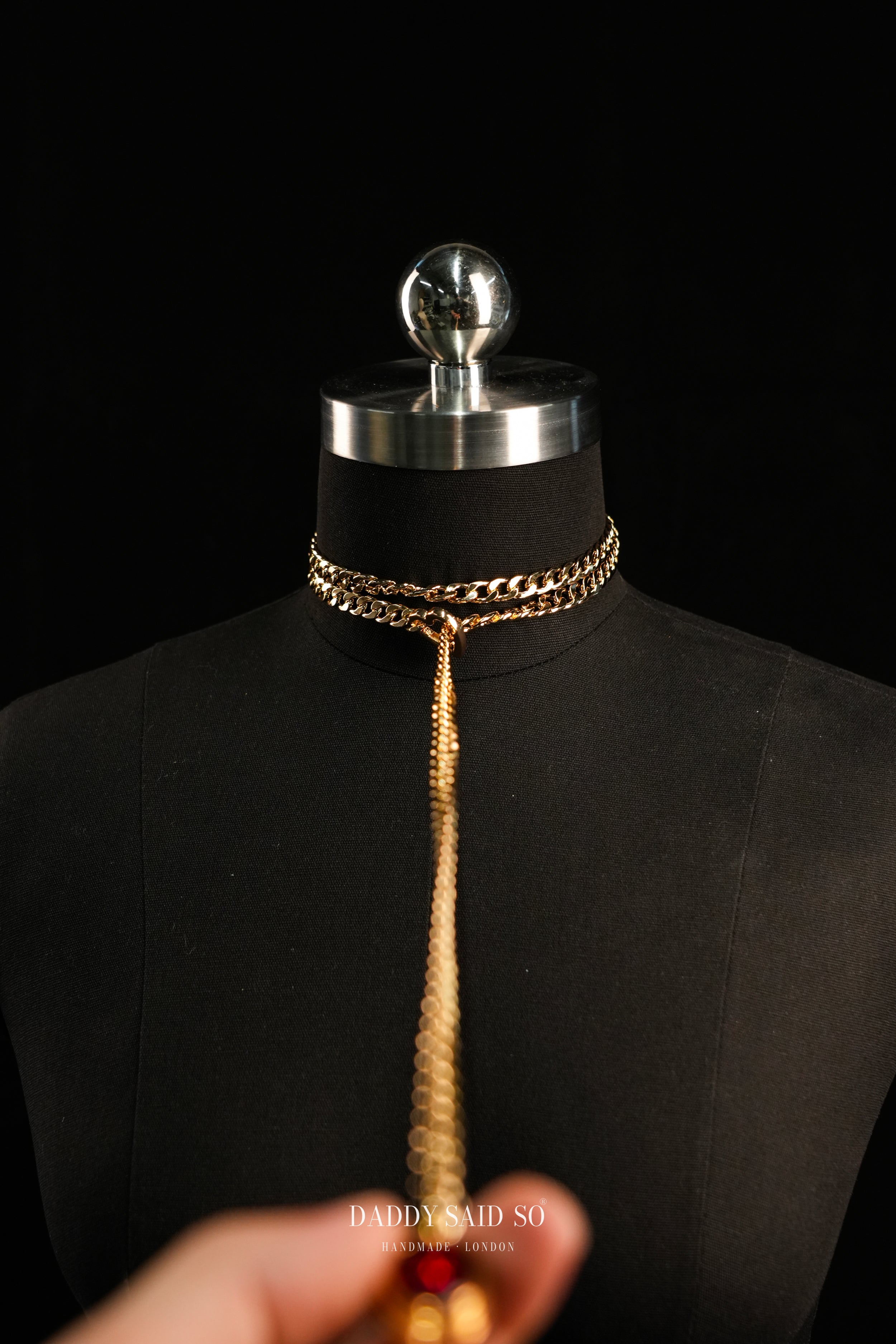 Gold Curb Chain Necklace — Four Pendant Options