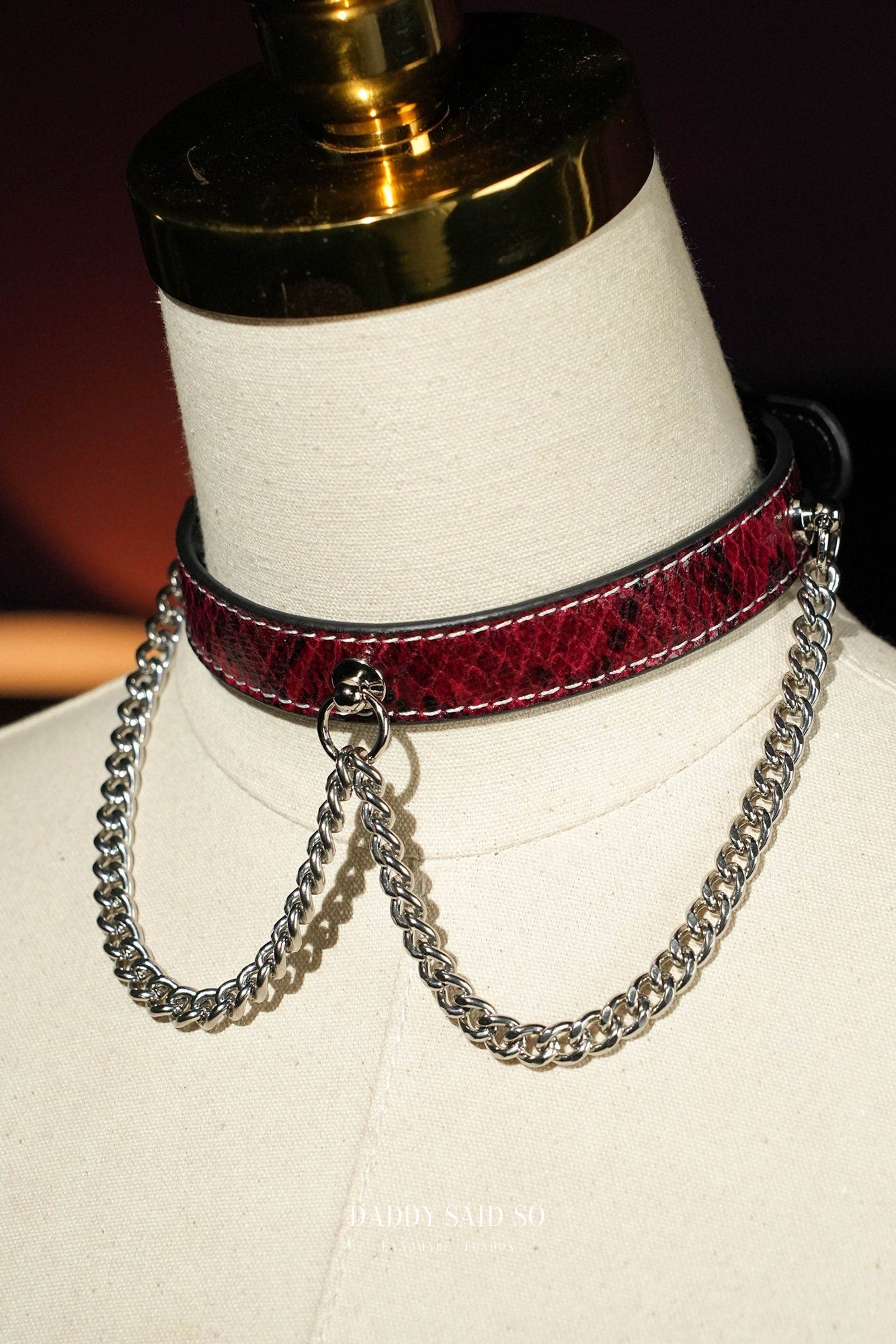 Red Double Chain Choker