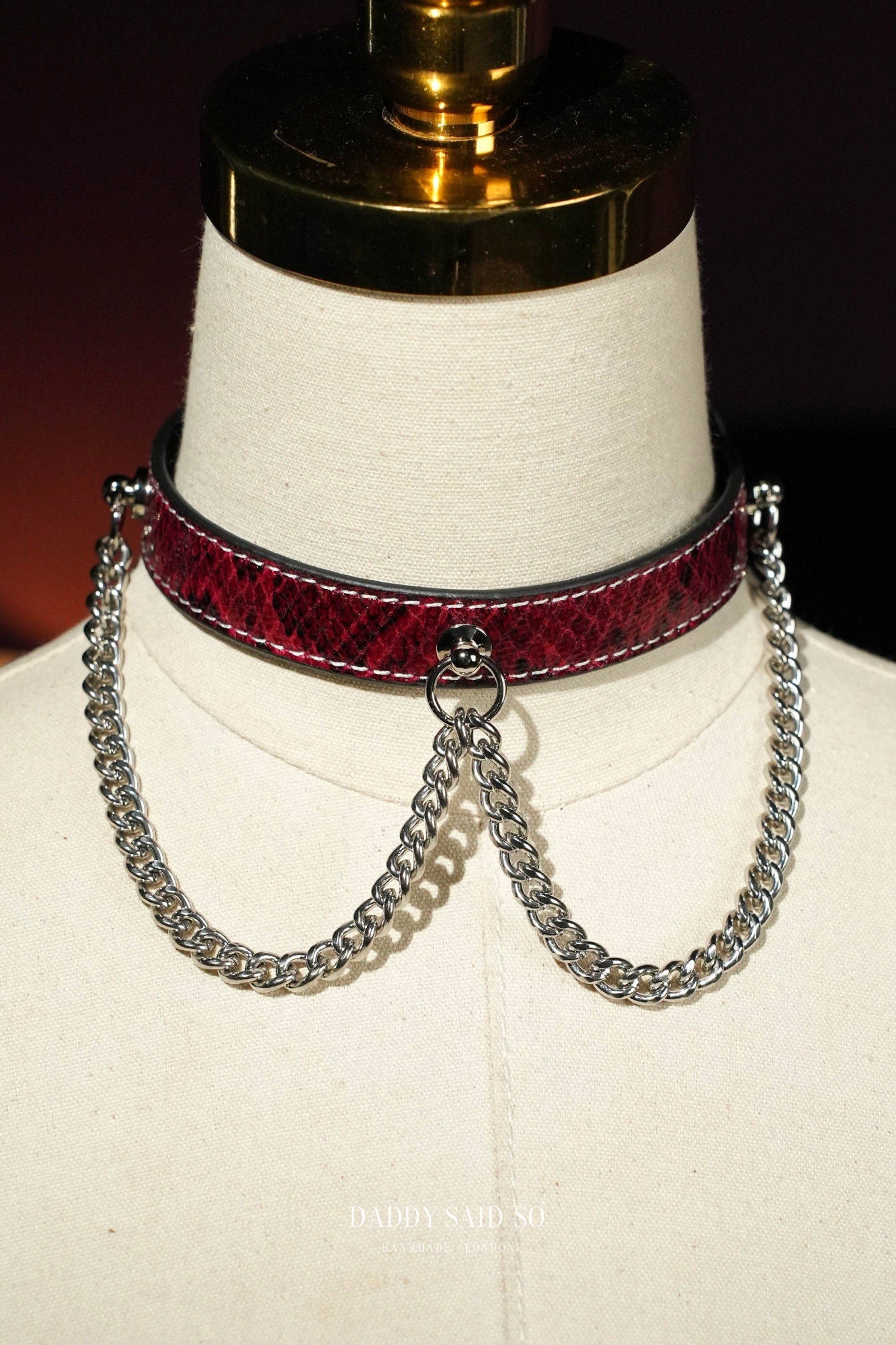 Red Double Chain Choker