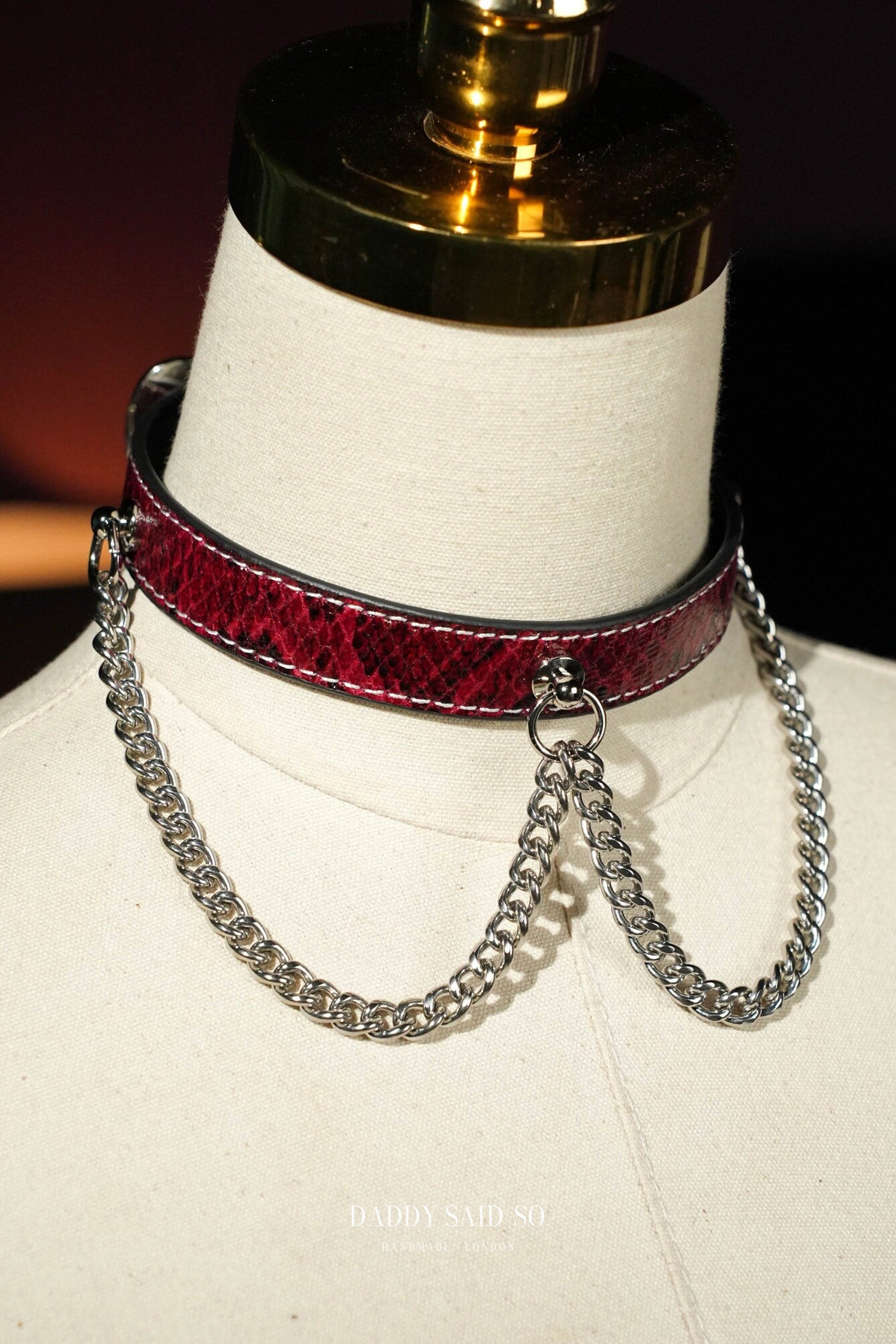 Red Double Chain Choker