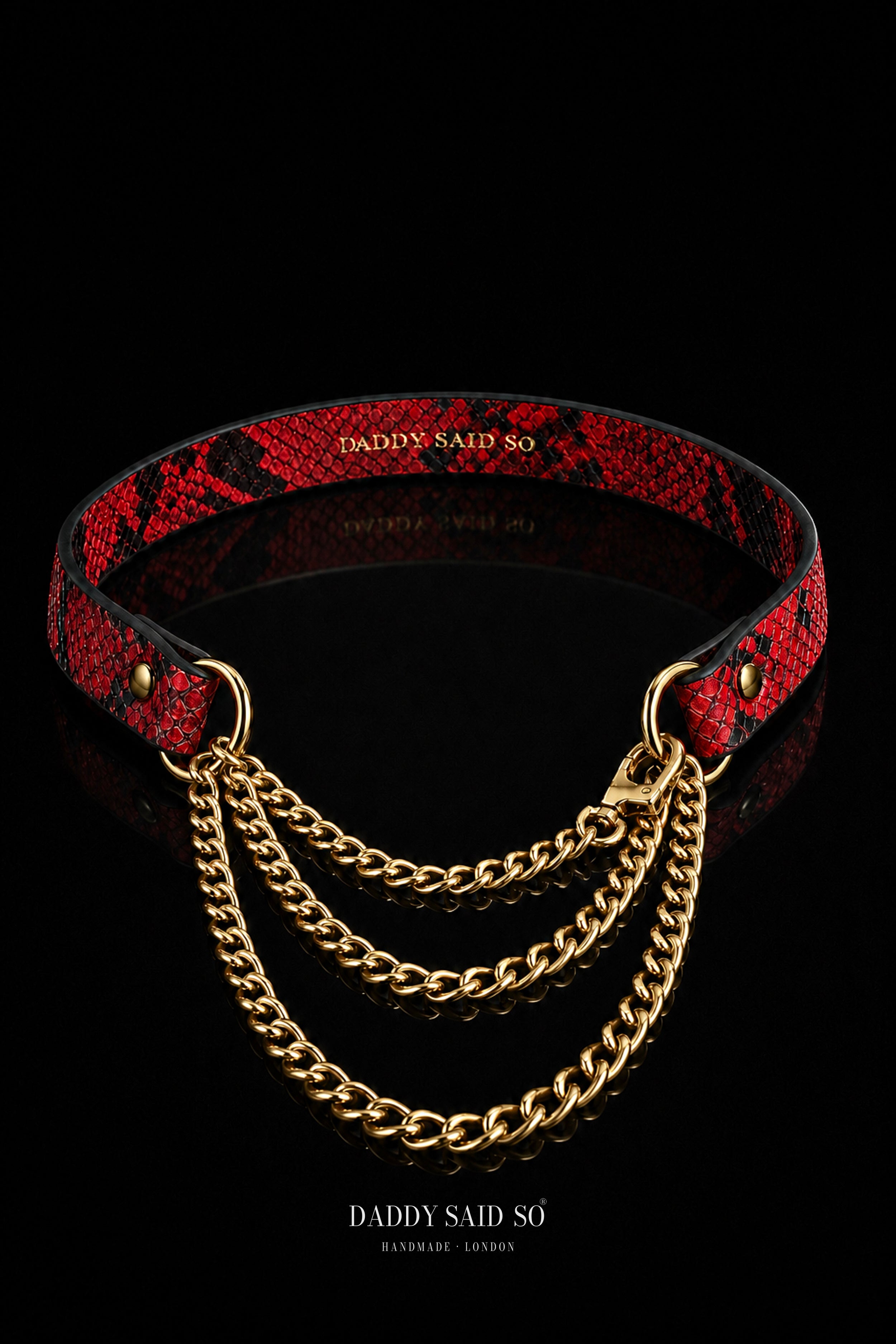 Crimson Serpent Chain Choker